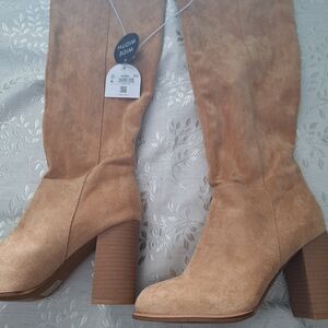 ARULA Tan Over the Knee Boots